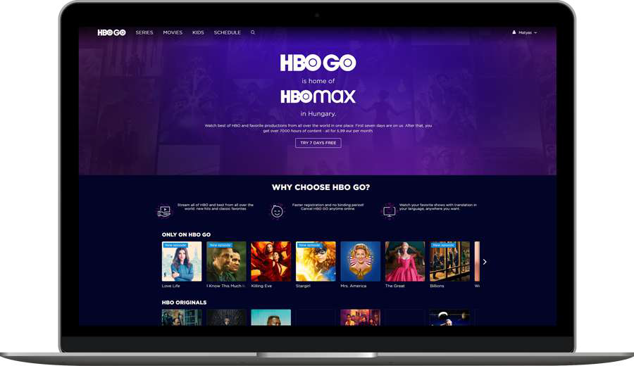 HBO GO landing page vs.